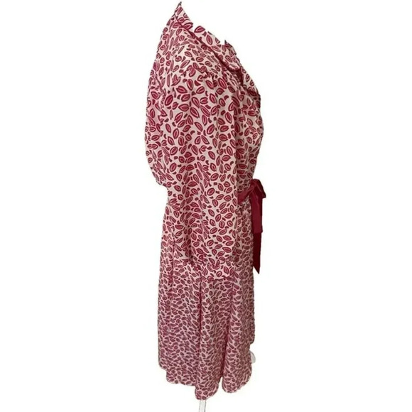 Rare Vintage Petites By WILLI Sz 12 Pink Floral Spring Couture Midi Shirt Dress - Picture 8 of 10